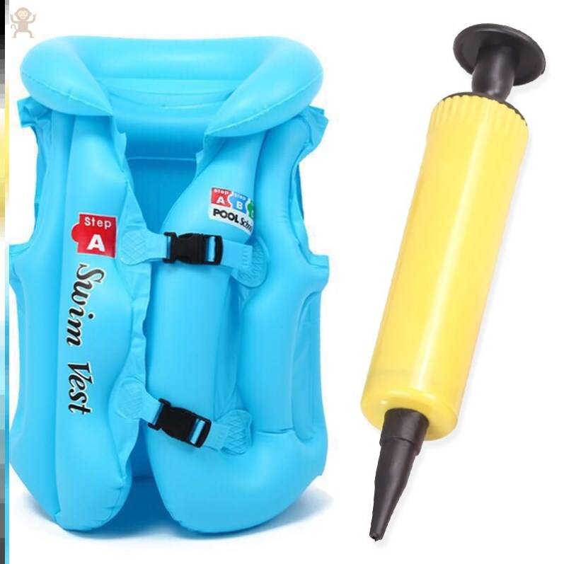 M, 30-50 POUNDS OF BLUE LIFE JACKET + PUMP
